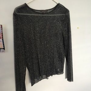 Glitter mesh long sleeve